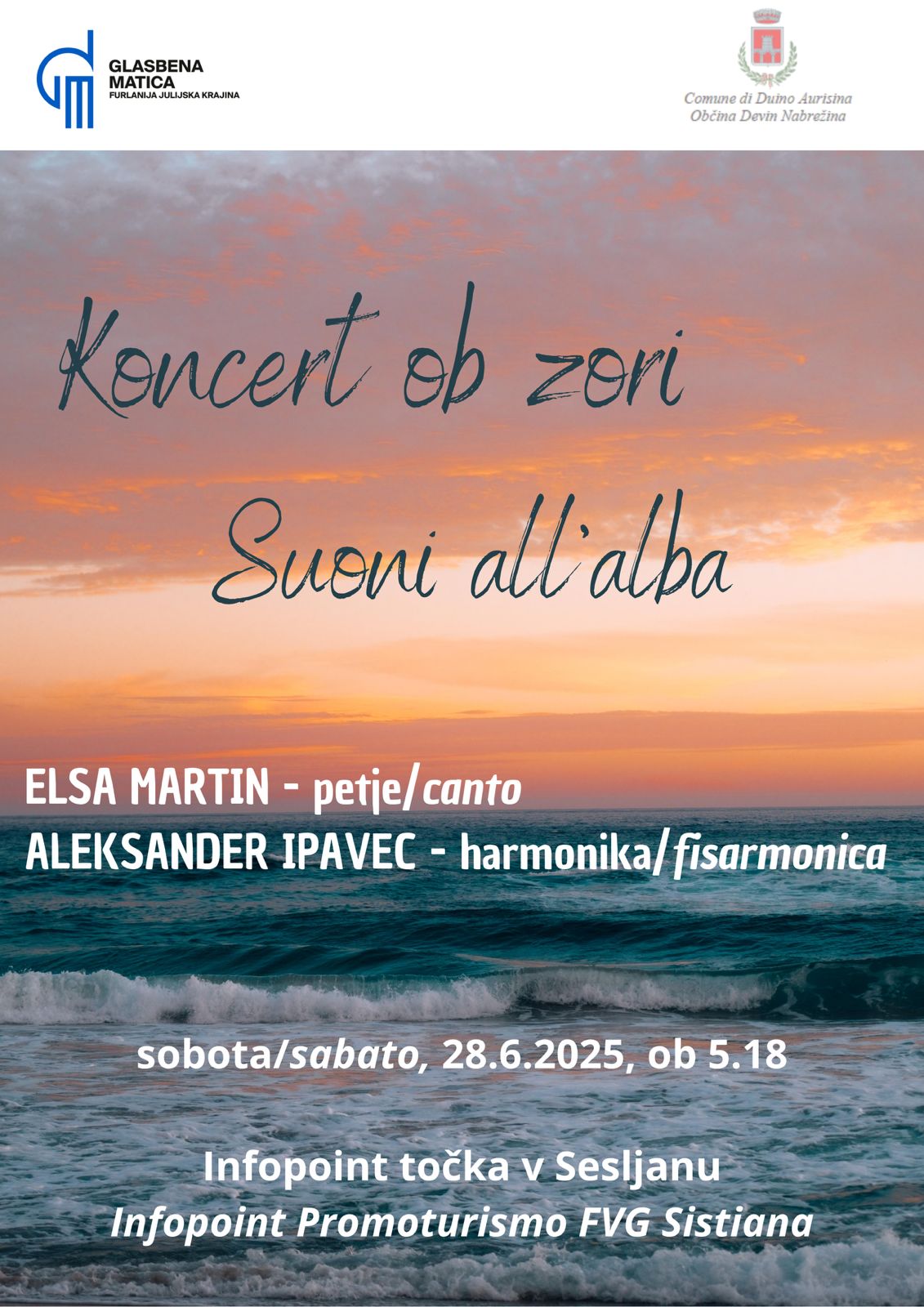 locandina del comcerto all'alba