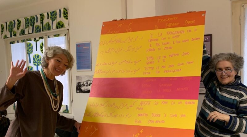 Elisa Vladilo e Serenella Dorigo alla mostra Rimad'Origine ospitata fino a maggio 2025 alla Casa Internazionale delle Donne di Trieste