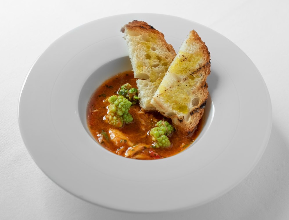 zuppa di arzilla e cavolo romanesco
