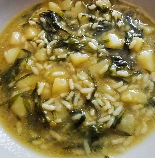 Minestra riso patate e grisol (Silene Vulgaris)