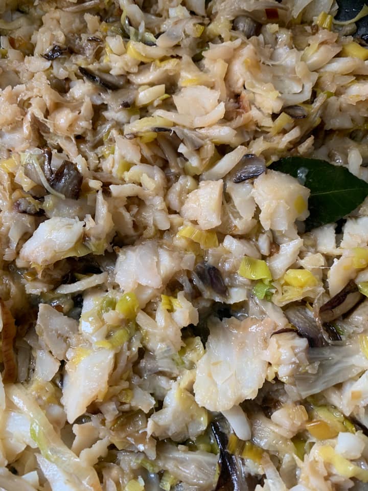 baccalà con porro e radicchio ricetta di Daniela Doretto