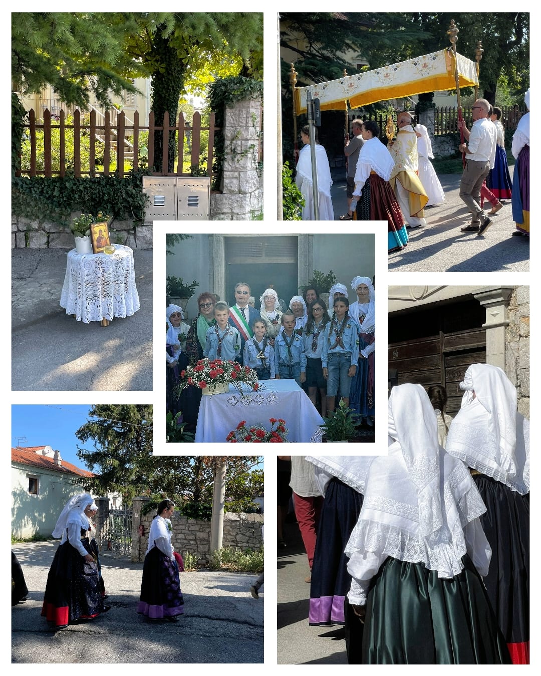 Alcuni scatti della processione odierna per le vie del paese insieme alle associazioni e agli scout