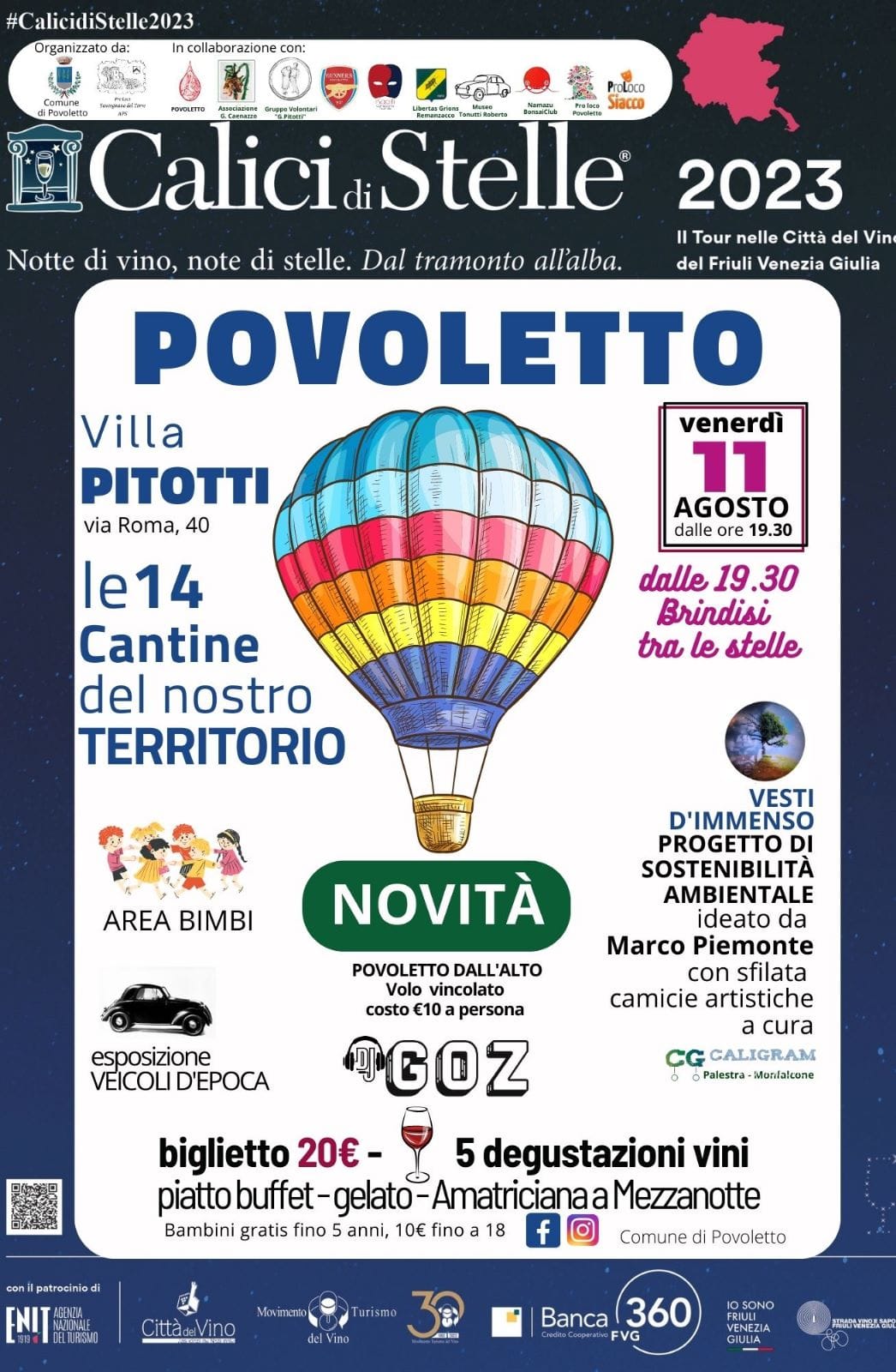 Povoletto. Calici di Stelle FVG 2023 in Villa Pitotti