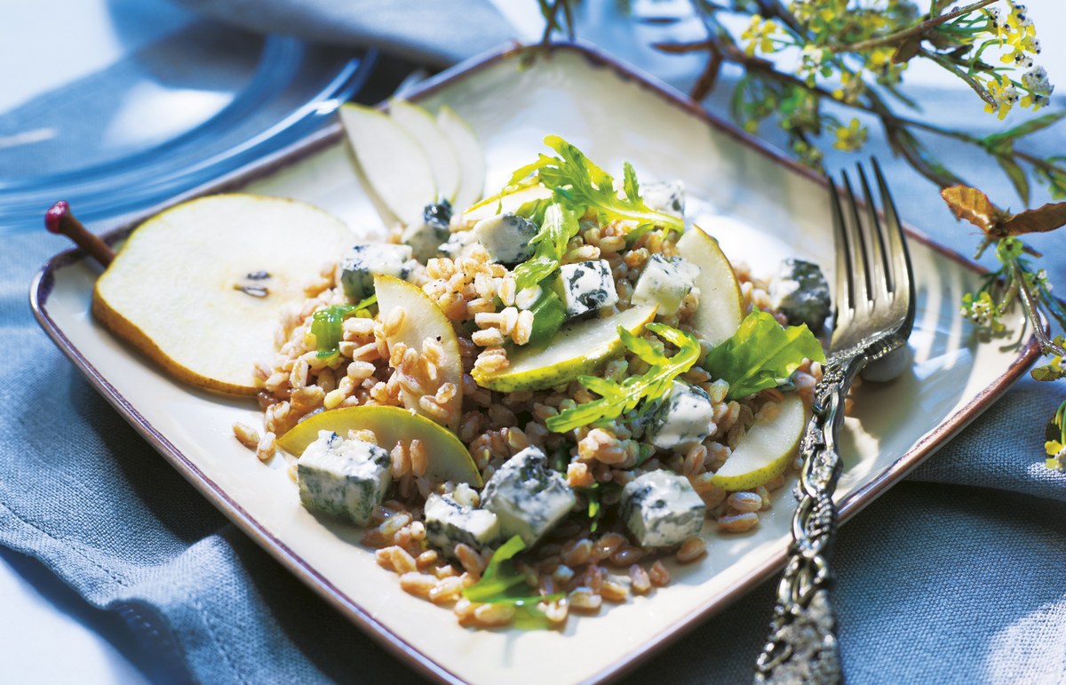 gorgonzola farro e pere