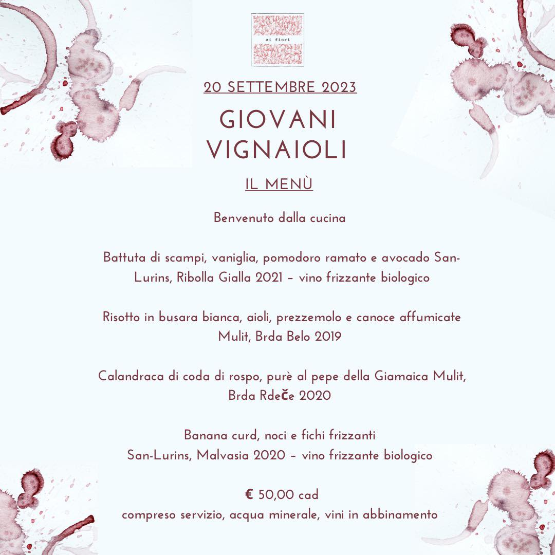 menu Ai fiori