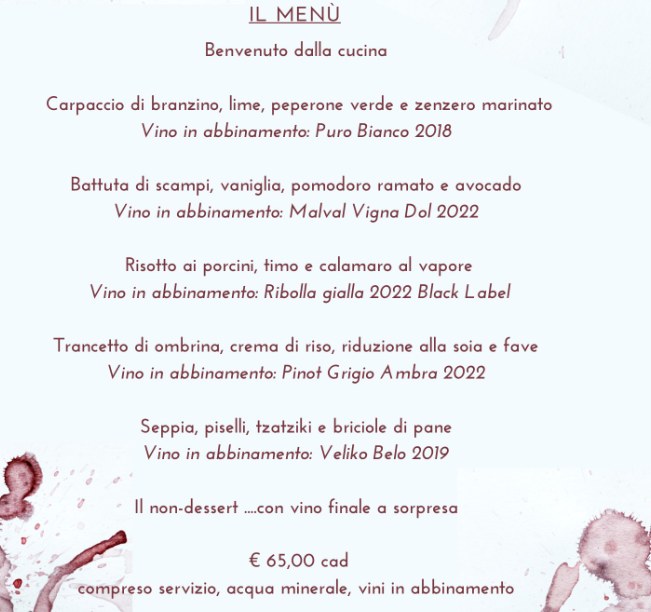 scopri il menu