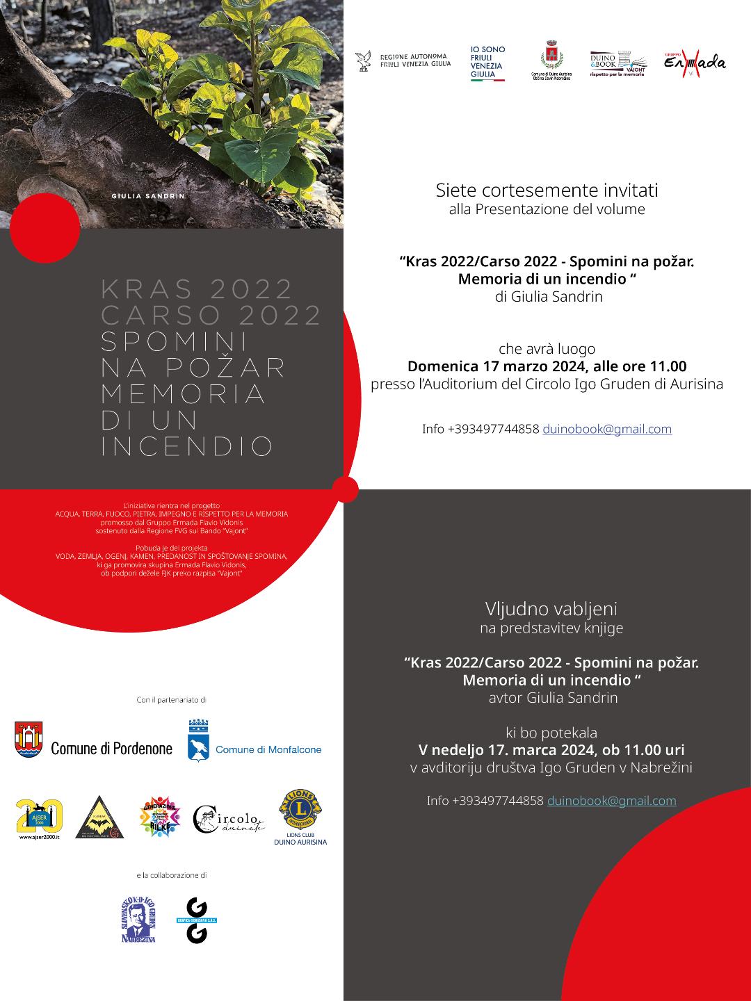 invito presentazione libro kras 2022 carso 2022