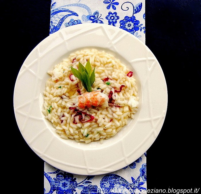 risotto con scampi r bocolo