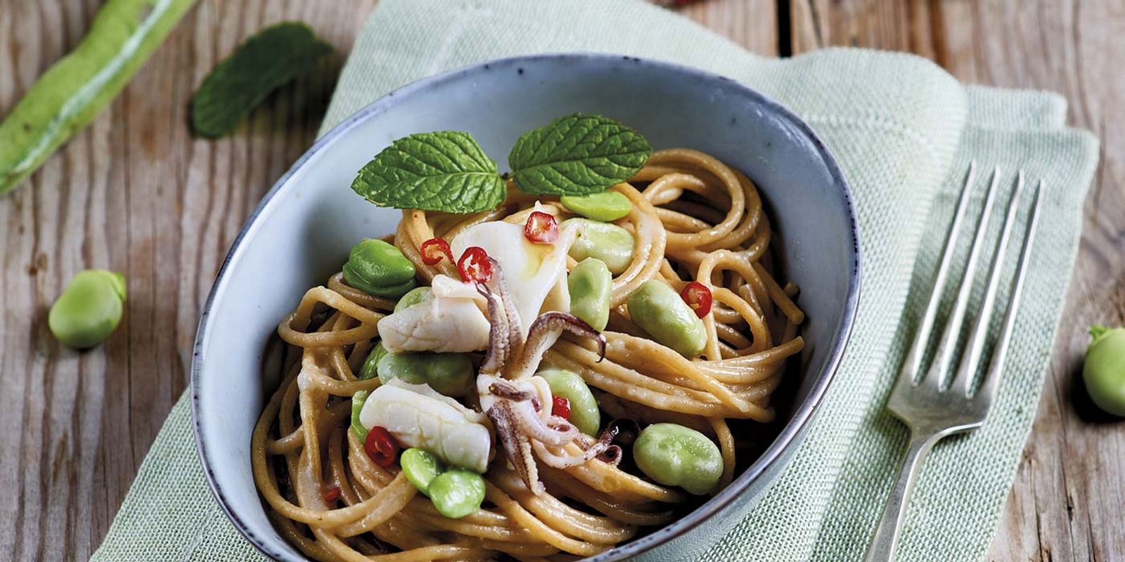 La Molisana Spaghetti fave calamari pecorino